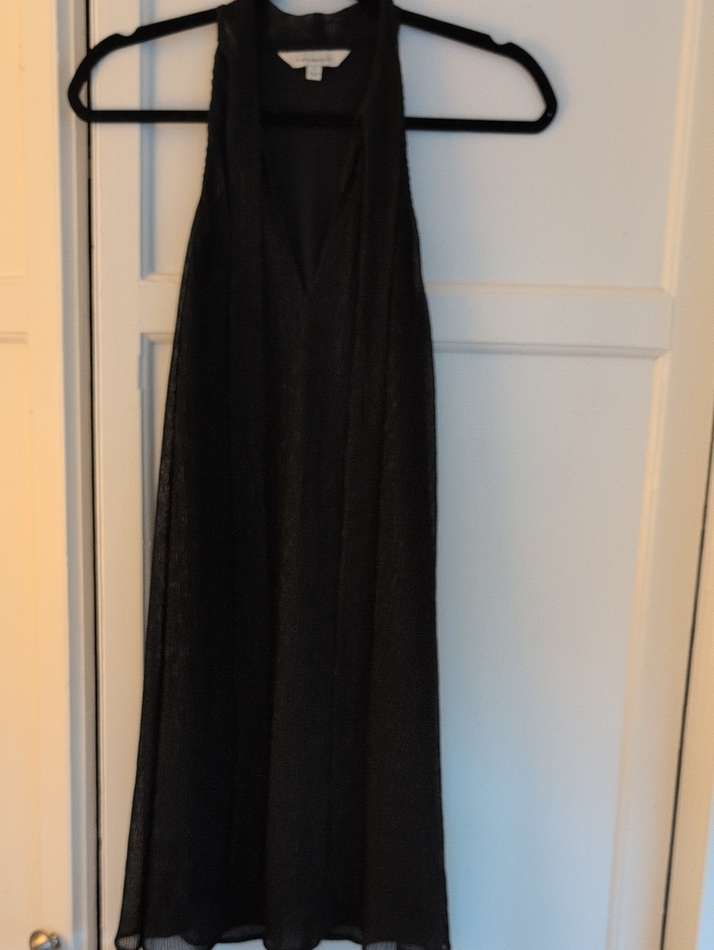Francesca's Collections Black Sleeveless V-Neck Mini Dress